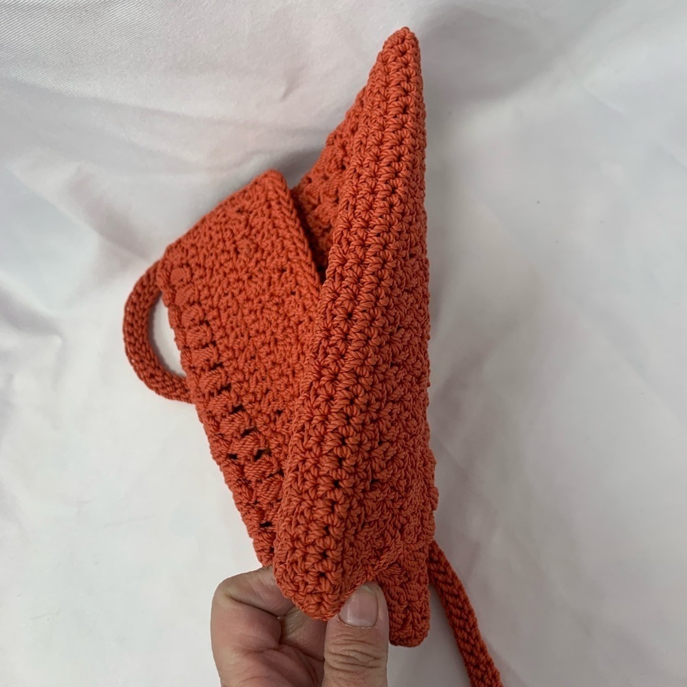The Sak Crocheted Mini Soft Fully Lined Crossbody Shoulder Bag Orange - Picture 12 of 14